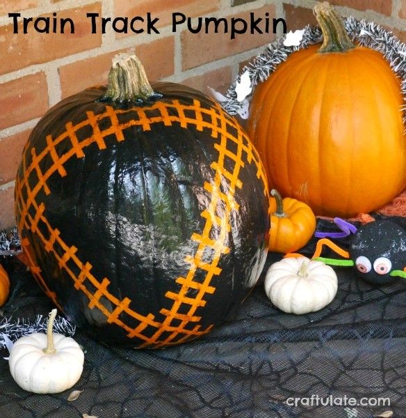 Train Track Pumpkin - perfect for train lovers!