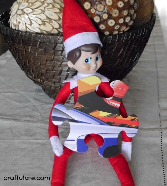 Elf on the Shelf with Puzzle Pieces - Craftulate