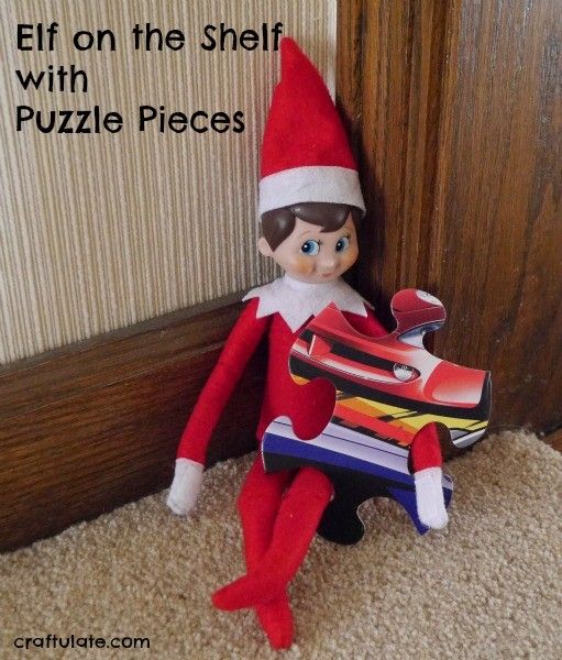 Elf on the Shelf with Puzzle Pieces - the Elf brings one piece each day!!