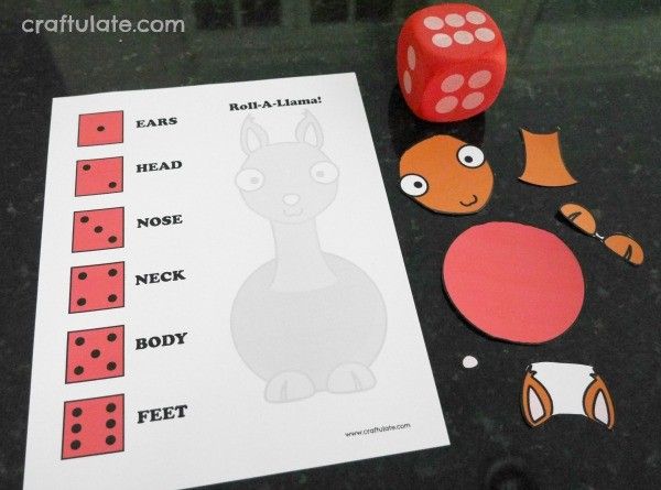 Roll-a-Llama Game - a free printable to go with any of the "Llama, Llama" books!