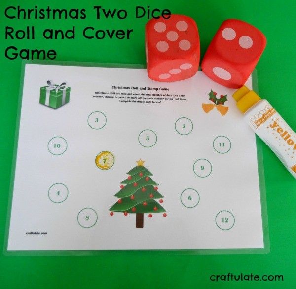 Christmas Two Dice Roll and Cover Game - Craftulate