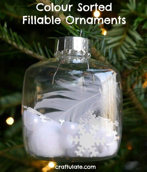 Colour Sorted Fillable Ornaments - a fun activity with craft materials!