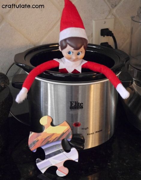Elf on the Shelf with Puzzle Pieces