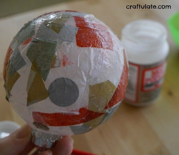 Tissue Paper Ornaments - an easy Christmas craft for kids to make!
