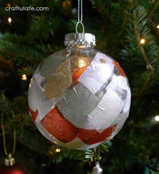 Tissue Paper Ornaments - an easy Christmas craft for kids to make!