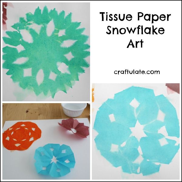Tissue Paper Snowflake Art - a fun winter activity for kids!