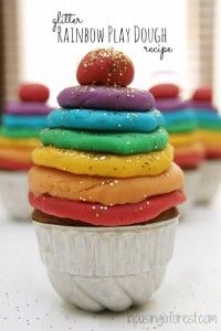 Glitter Rainbow Play Dough