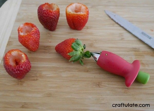 Valentine Chocolate Filled Strawberries - a fun snack for kids AND adults!
