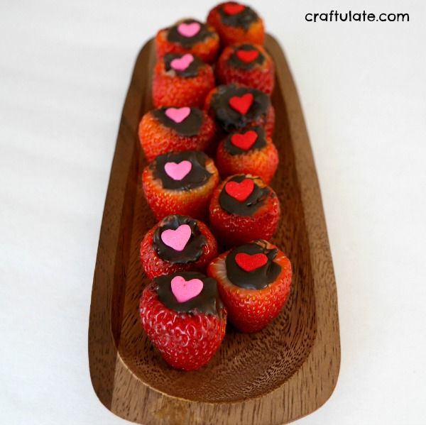 Valentine Chocolate Filled Strawberries - a fun snack for kids AND adults!