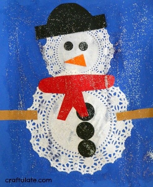 Doily Snowmen Craft - a fun winter activity for kids