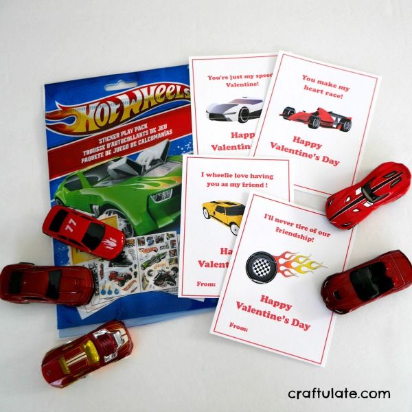 Hot Wheels Valentine Cards - a free printable!