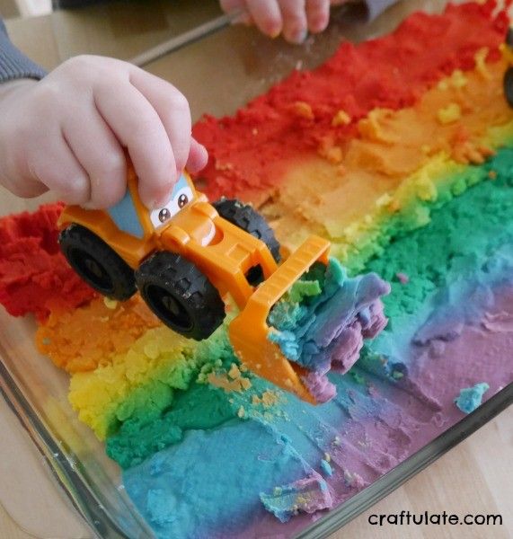 Rainbow Baking Soda Dough - a fun and vibrant sensory dough for kids to enjoy!