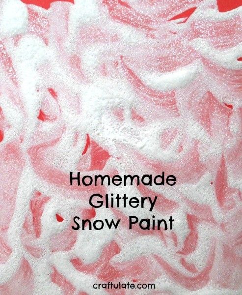 Homemade Glittery Snow Paint - a winter process art activity for kids