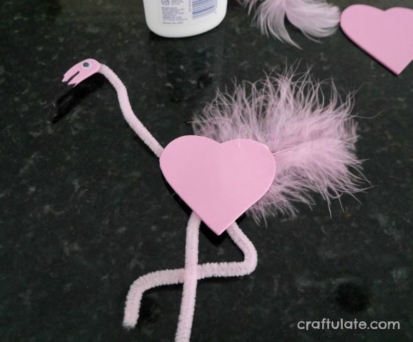 Valentine Flamingo Craft - a fun activity for the kids!