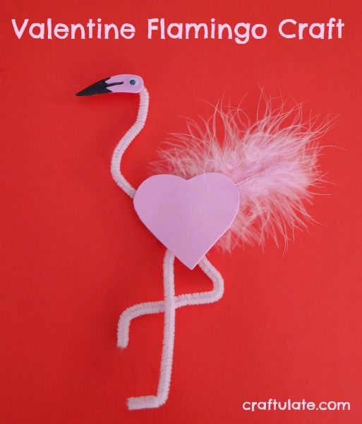 Valentine Flamingo Craft - Craftulate