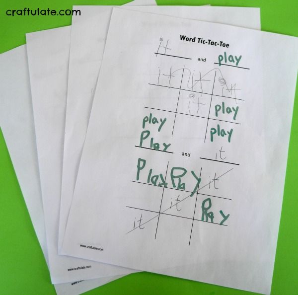 Sight Word Tic-Tac-Toe for Kids with free printable