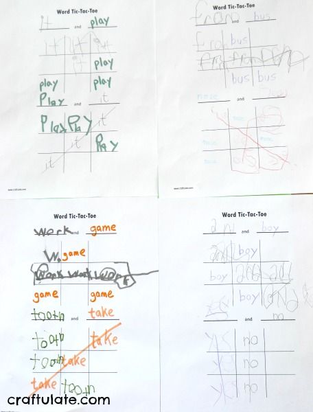 Sight Word Tic-Tac-Toe for Kids with free printable