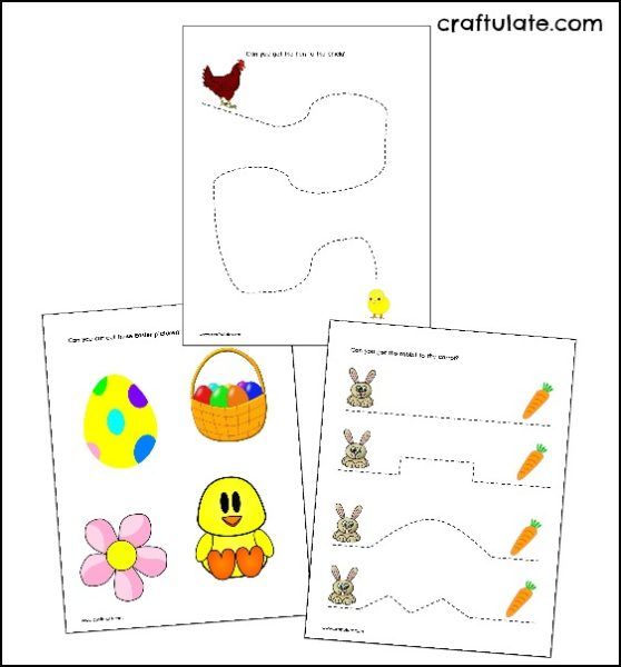 Easter Cutting Practice Worksheets - free printables!