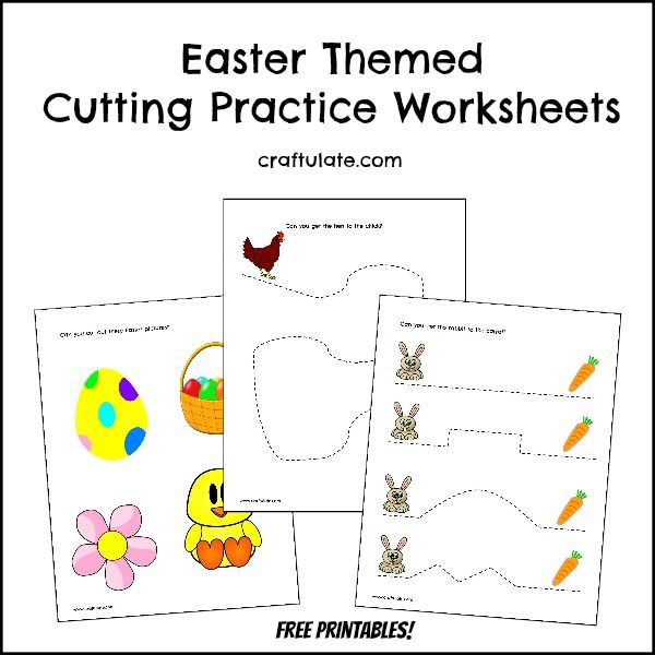 Easter Cutting Practice Worksheets - free printables!