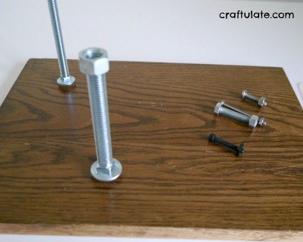 Fine Motor Nuts and Bolts Activity Board