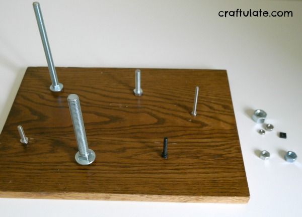 Fine Motor Nuts and Bolts Activity Board