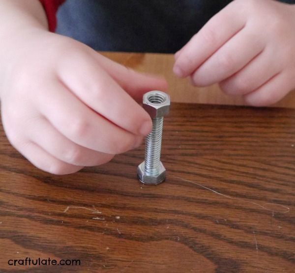 Fine Motor Nuts and Bolts Activity Board