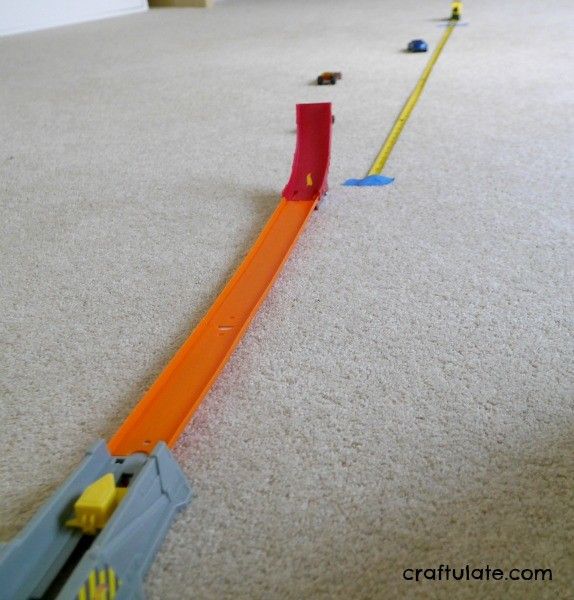 Measuring Hot Wheels Car Jumps - basic recording data skills for kids