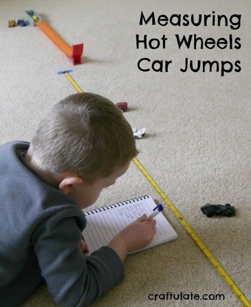 Measuring Hot Wheels Car Jumps - basic recording data skills for kids