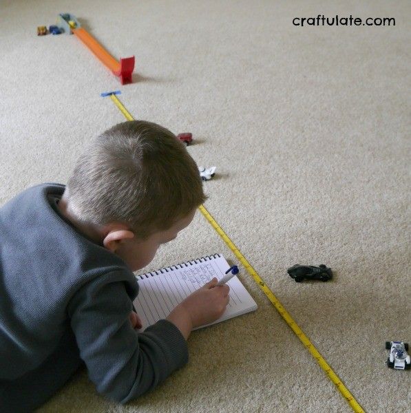 Measuring Hot Wheels Car Jumps - basic recording data skills for kids