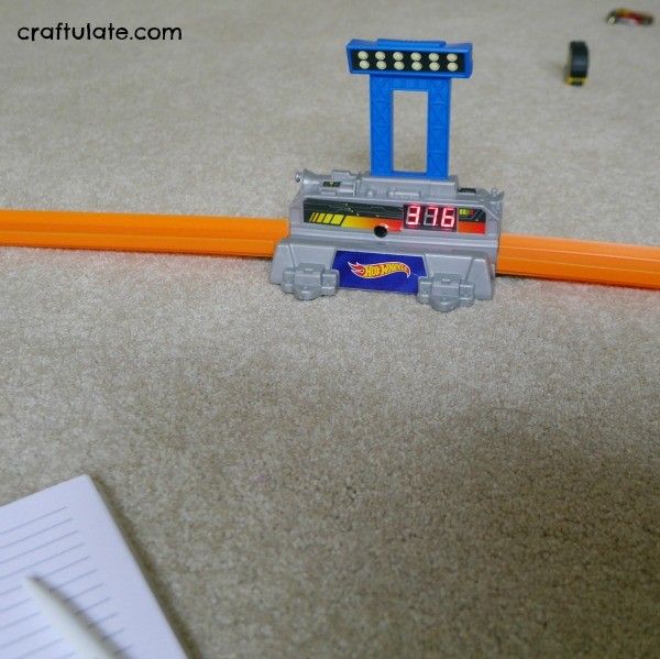 Measuring Hot Wheels Car Jumps - basic recording data skills for kids