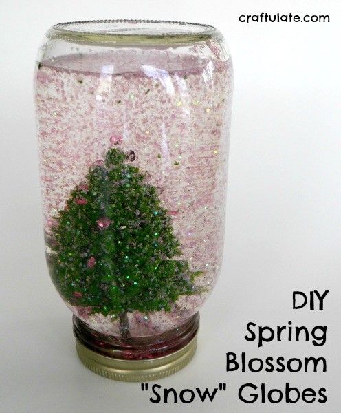 DIY Spring Blossom Snow Globes