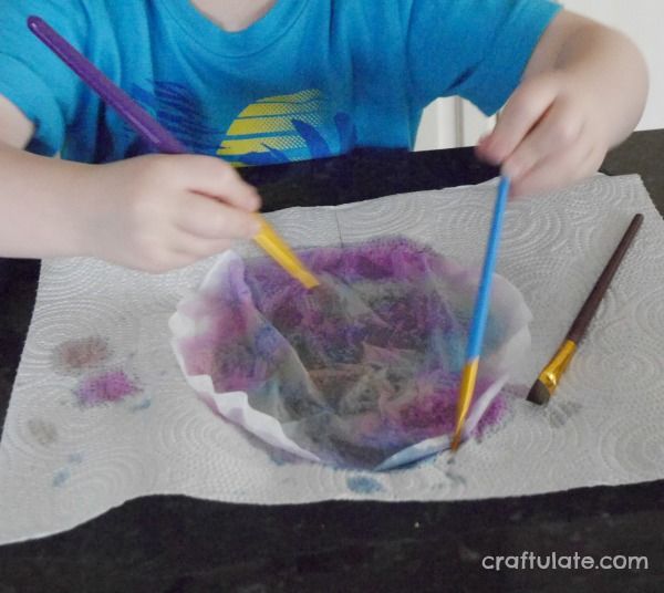  Coffee Filter Bowls - a fun craft for kids to make