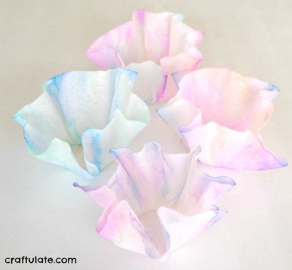  Coffee Filter Bowls - a fun craft for kids to make