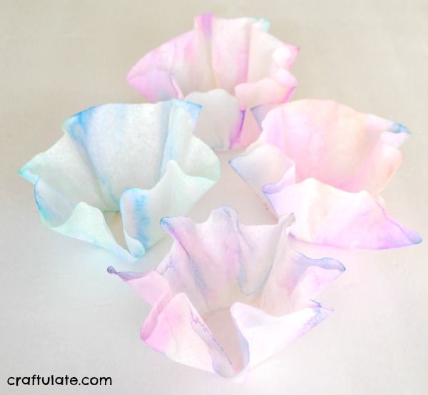 Coffee Filter Bowls - a fun craft for kids to make