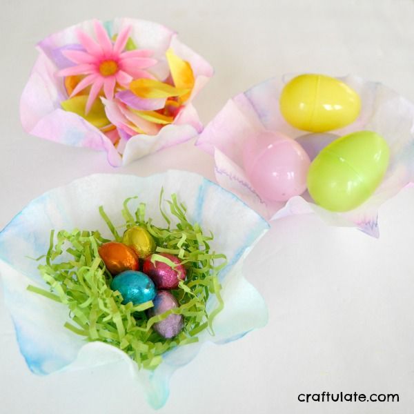 Coffee Filter Bowls - a fun craft for kids to make