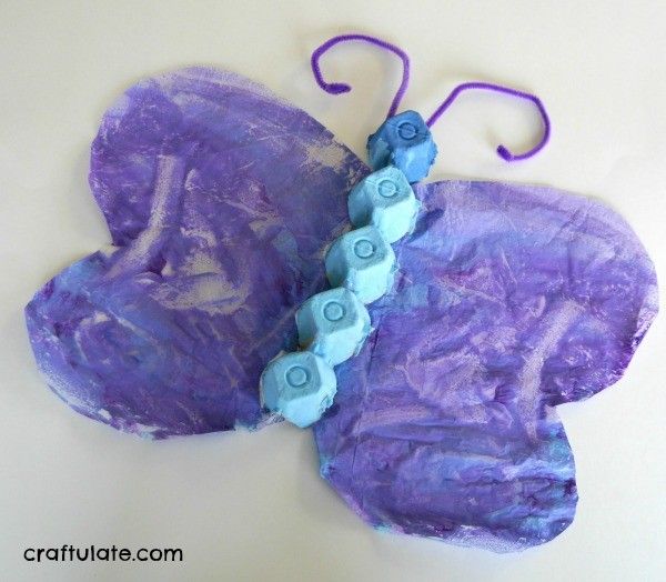 Egg Carton Butterfly Craft - a cute springtime craft for kids made from recyclables