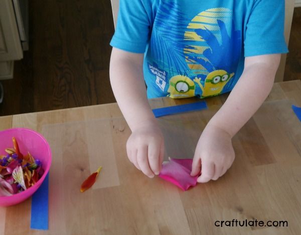 Petal Suncatcher Craft - a beautiful nature craft for kids to make