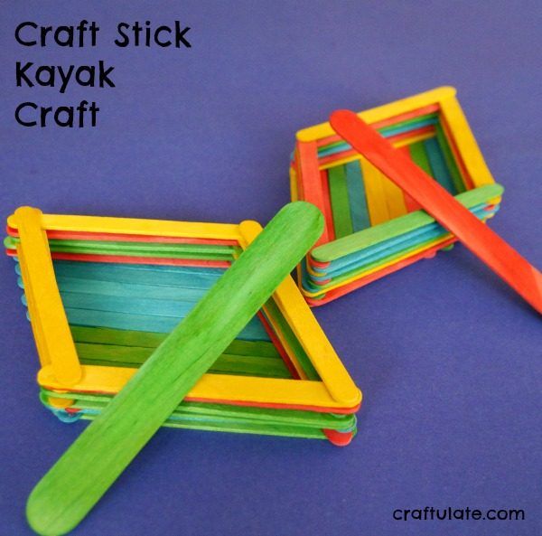 Craft Stick Kayak Craft - a fun craft for kids to make!