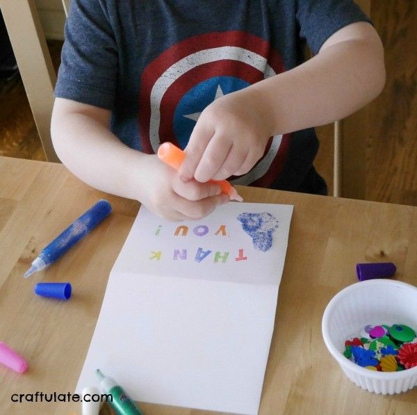 Kid Made Cards with Letter Stamps