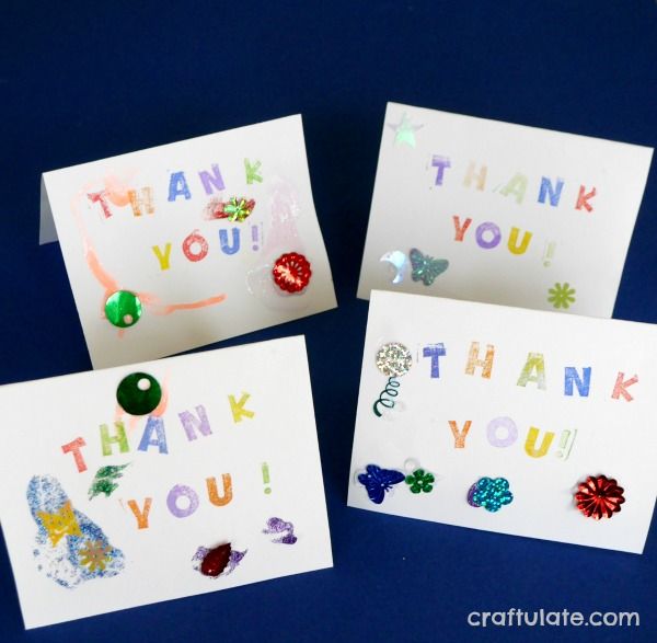 Kid Made Cards with Letter Stamps