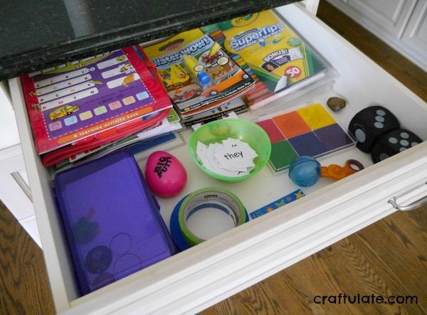 Organizing Kids' Craft Materials - tips on how to store and organize materials in the home