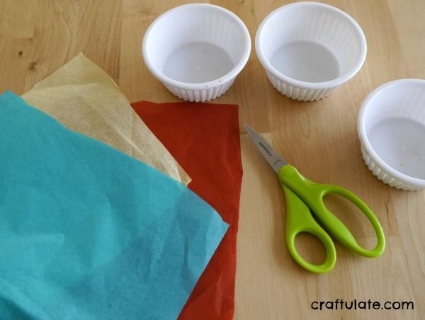 Primary Colour Mixing Activity - use tissue paper to make primary colours turn into secondary!