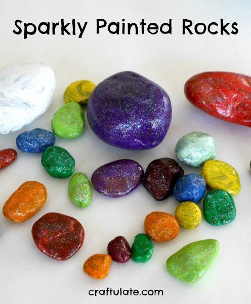 Sparkly Painted Rocks - a fun craft for kids to make!