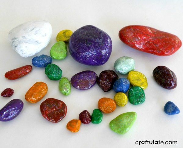 Sparkly Painted Rocks - a fun craft for kids to make!