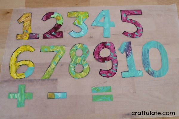 Homemade Number Stickers - combine art and math in one activity!