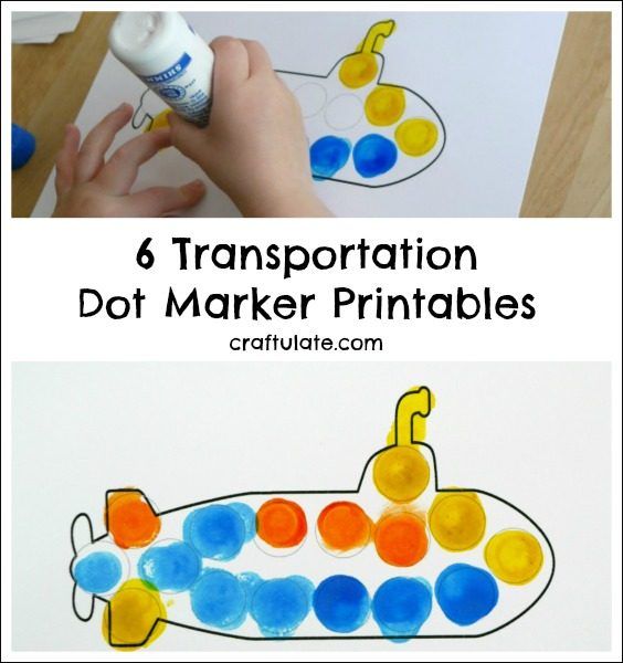 6 Transportation Dot Marker Printables