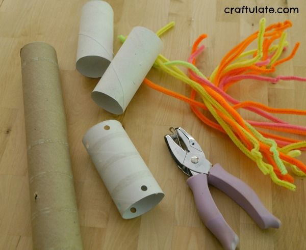 Building with Cardboard Tubes and Pipe Cleaners - a fun activity idea for kids