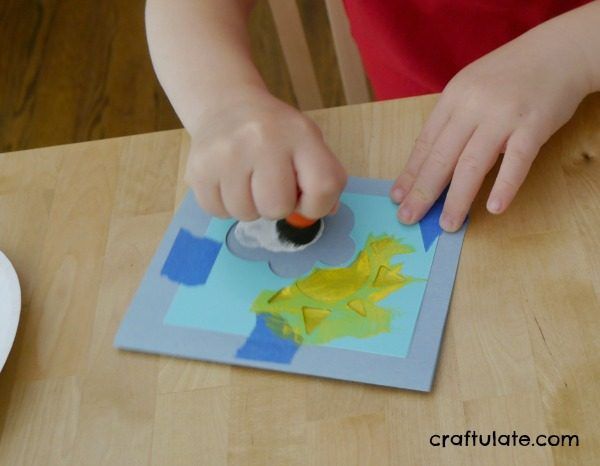 Easy Stencil Cards with Kids - Craftulate