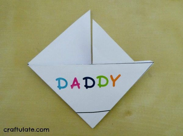 Origami Sailboat Card - kids can decorate it for Father's Day!