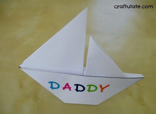 Origami Sailboat Card - kids can decorate it for Father's Day!